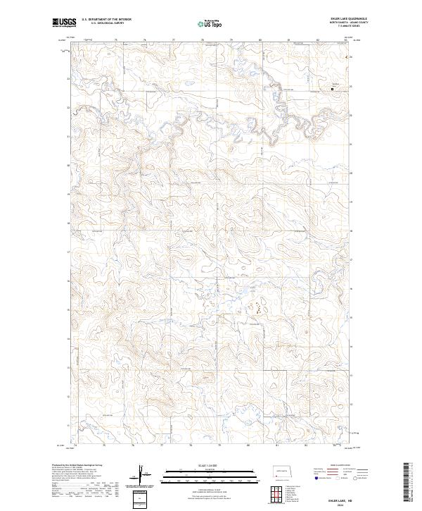 US Topo 7.5-minute map for Ehler Lake ND