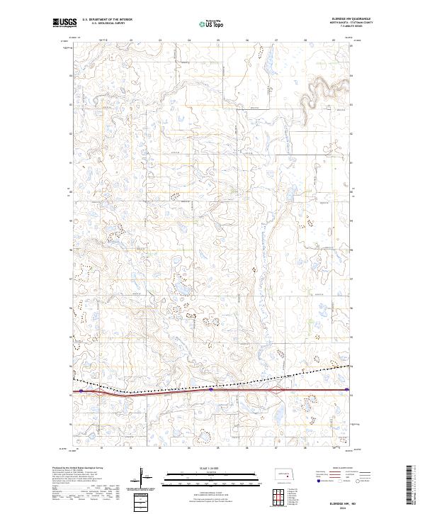 US Topo 7.5-minute map for Eldridge NW ND