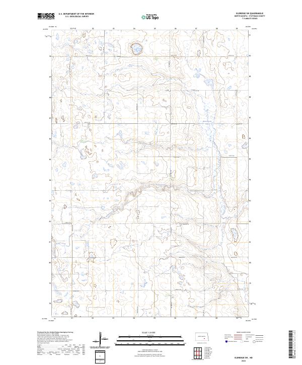 US Topo 7.5-minute map for Eldridge SW ND