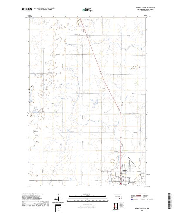 US Topo 7.5-minute map for Ellendale North ND