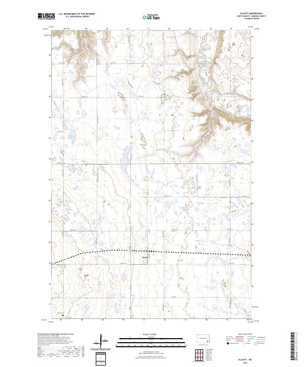 US Topo 7.5-minute map for Elliott ND