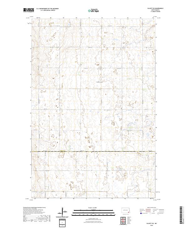 US Topo 7.5-minute map for Elliott SE ND