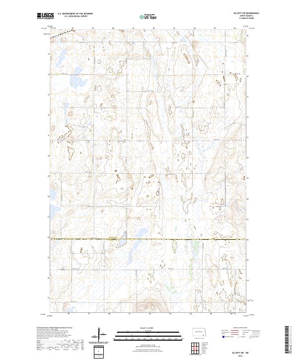 US Topo 7.5-minute map for Elliott SW ND