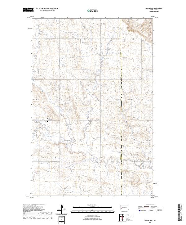 US Topo 7.5-minute map for Fairfield SE ND