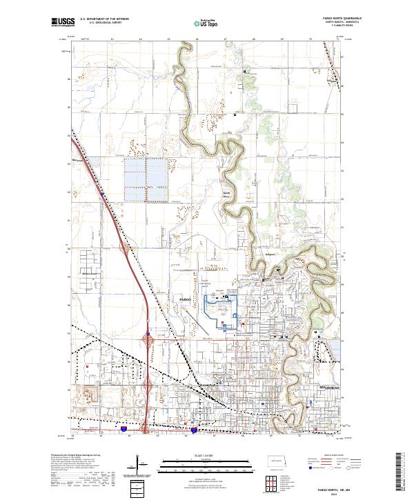 US Topo 7.5-minute map for Fargo North NDMN