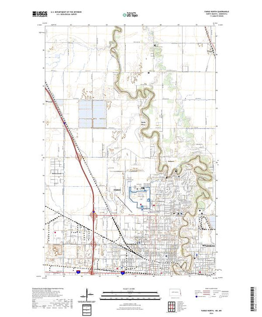 US Topo 7.5-minute map for Fargo North NDMN – American Map Store