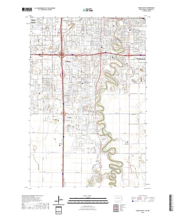 US Topo 7.5-minute map for Fargo South NDMN