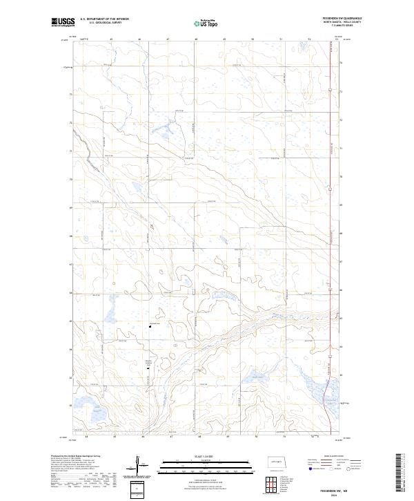 US Topo 7.5-minute map for Fessenden SW ND