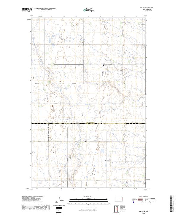 US Topo 7.5-minute map for Finley NE ND