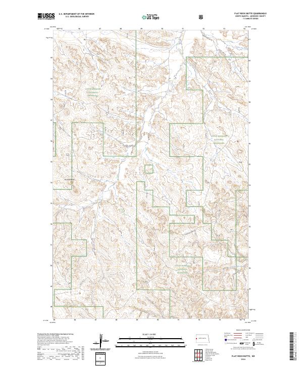 US Topo 7.5-minute map for Flat Rock Butte ND