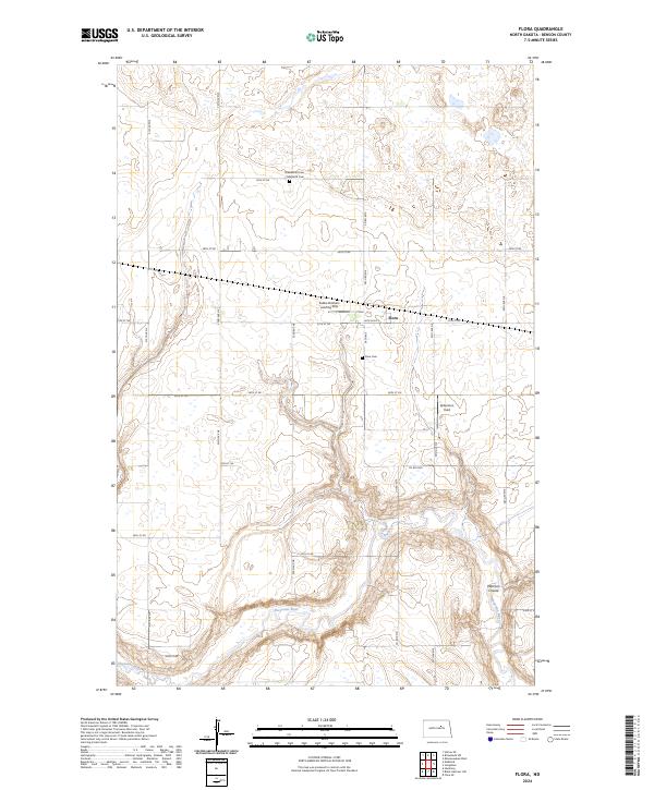 US Topo 7.5-minute map for Flora ND
