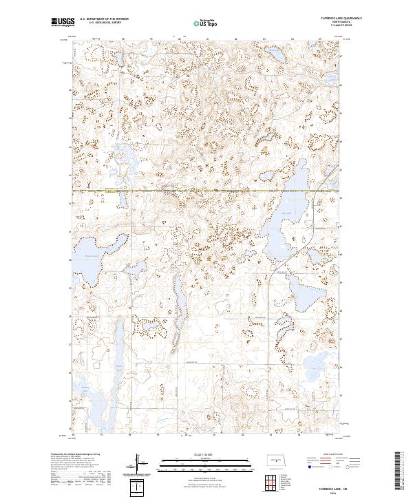 US Topo 7.5-minute map for Florence Lake ND