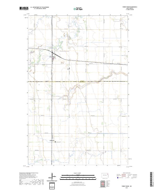 US Topo 7.5-minute map for Forest River ND