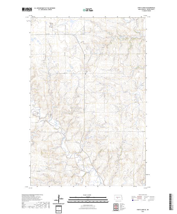 US Topo 7.5-minute map for Fort Clark SE ND