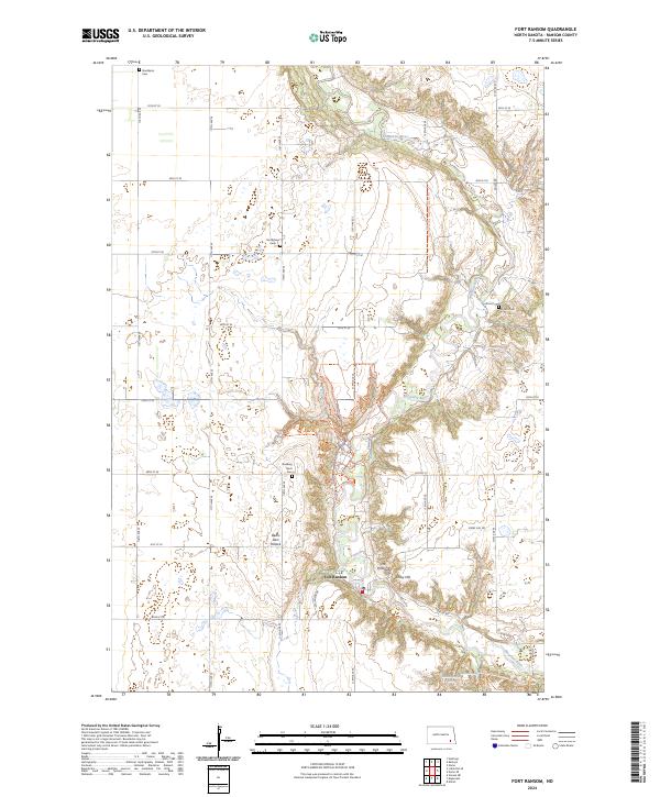 US Topo 7.5-minute map for Fort Ransom ND