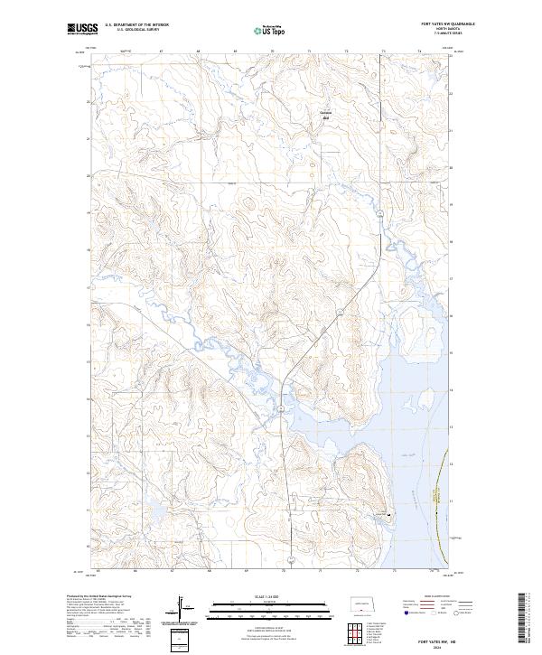 US Topo 7.5-minute map for Fort Yates NW ND