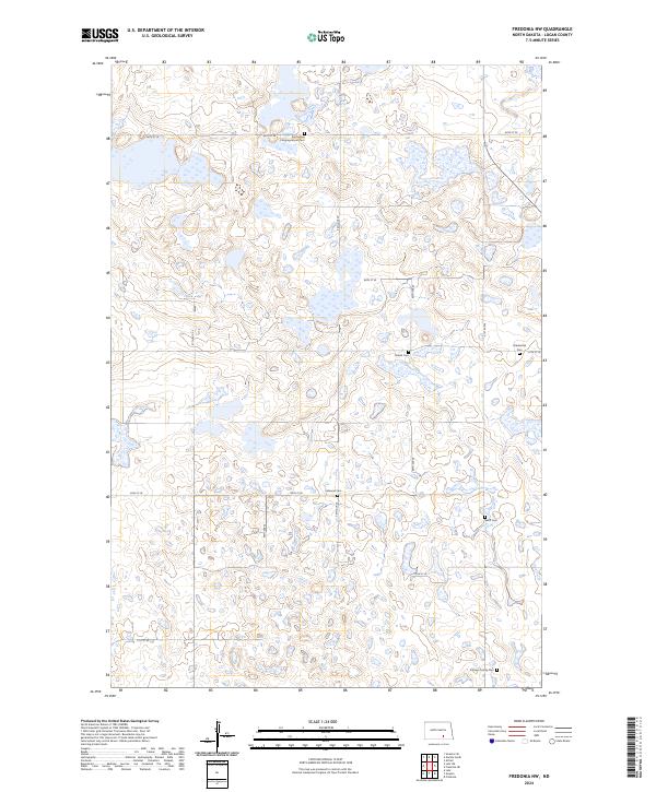 US Topo 7.5-minute map for Fredonia NW ND