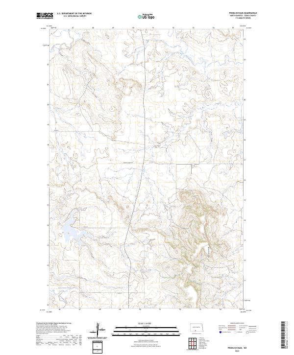 US Topo 7.5-minute map for Froelich Dam ND