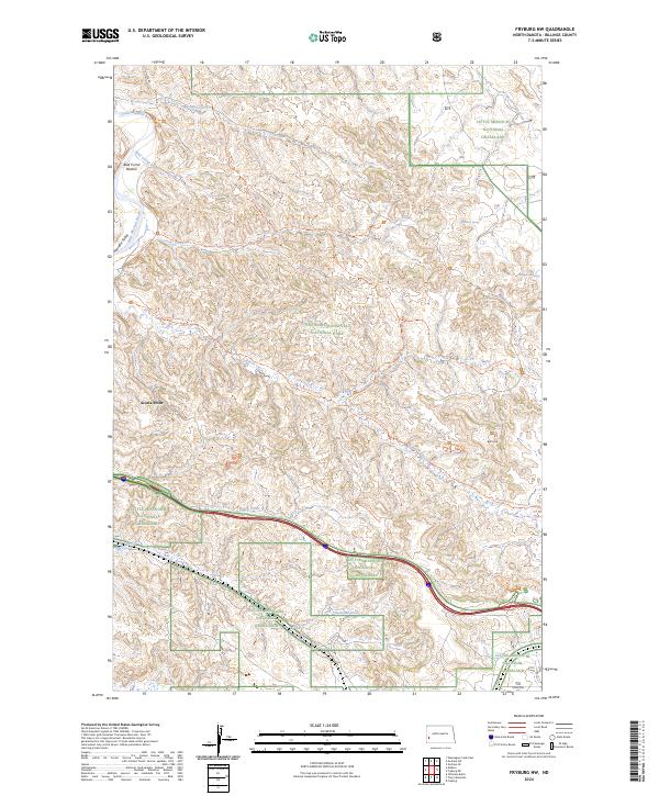 US Topo 7.5-minute map for Fryburg NW ND