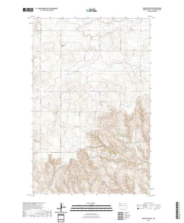 US Topo 7.5-minute map for Gamache Creek ND