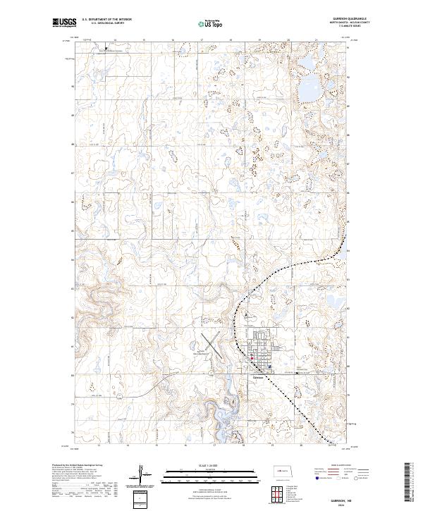 US Topo 7.5-minute map for Garrison ND