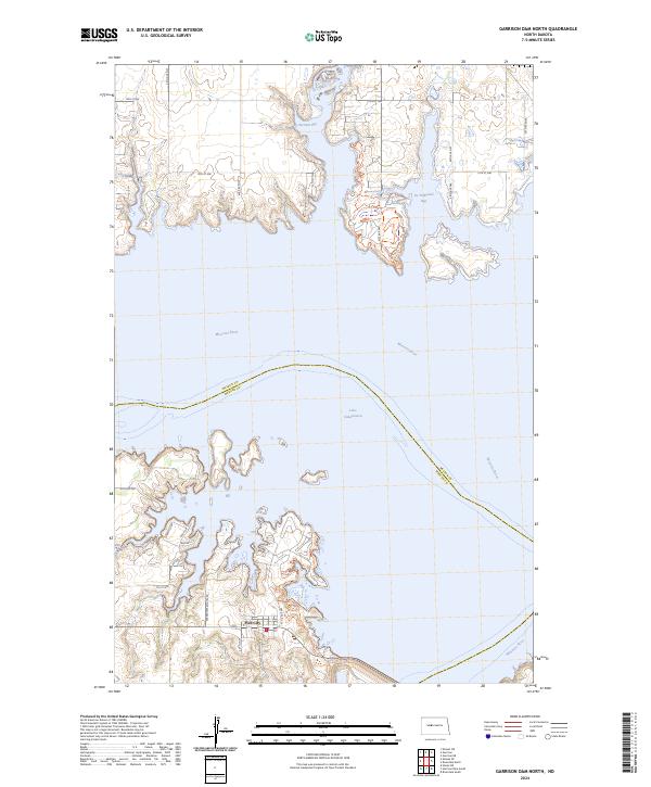 US Topo 7.5-minute map for Garrison Dam North ND