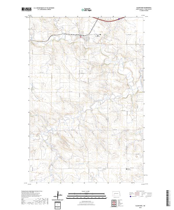US Topo 7.5-minute map for Gladstone ND