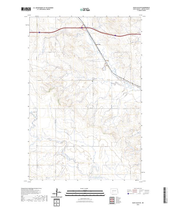 US Topo 7.5-minute map for Glen Ullin SW ND