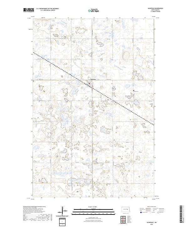 US Topo 7.5-minute map for Glenfield ND