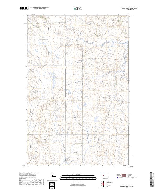 US Topo 7.5-minute map for Golden Valley NE ND