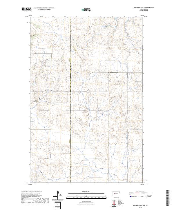 US Topo 7.5-minute map for Golden Valley NW ND