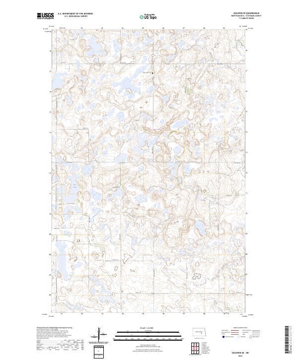 US Topo 7.5-minute map for Goldwin SE ND