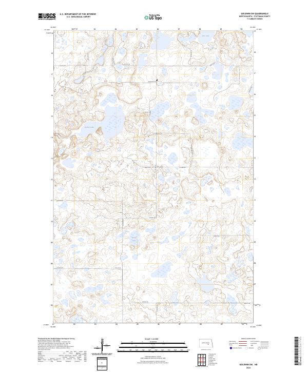 US Topo 7.5-minute map for Goldwin SW ND