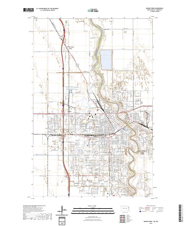 US Topo 7.5-minute map for Grand Forks NDMN