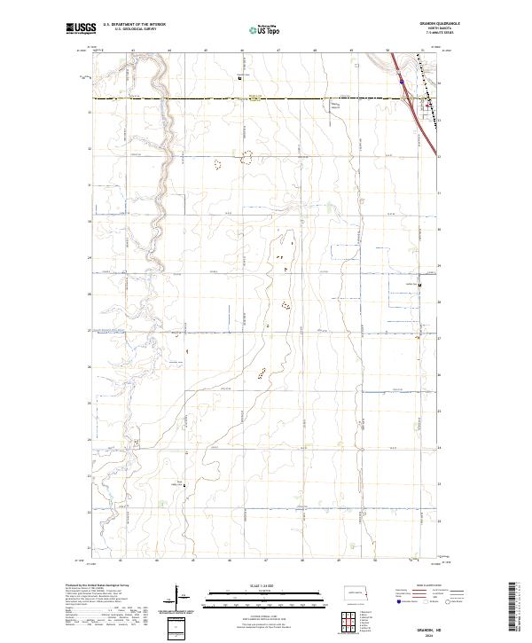 US Topo 7.5-minute map for Grandin ND