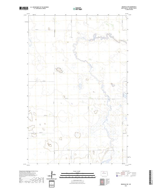 US Topo 7.5-minute map for Granville NE ND