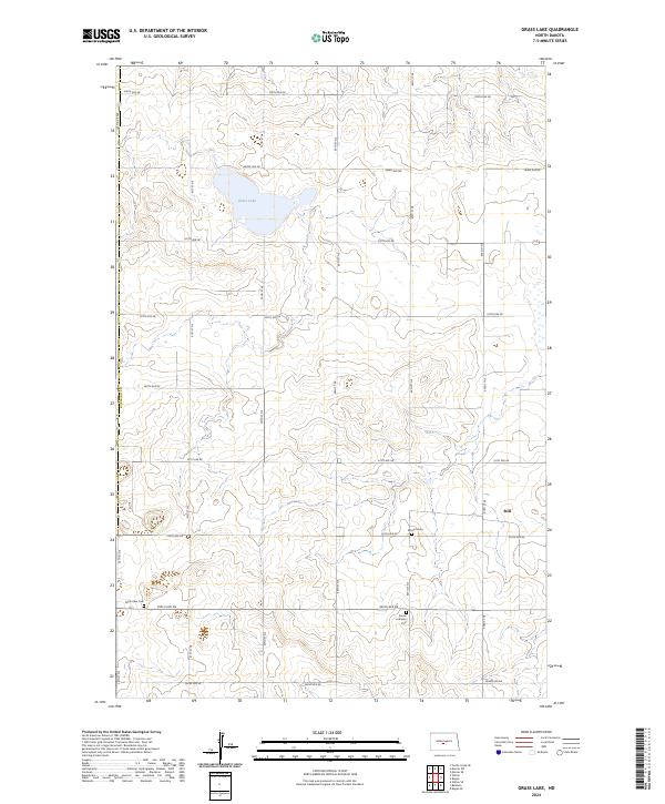 US Topo 7.5-minute map for Grass Lake ND