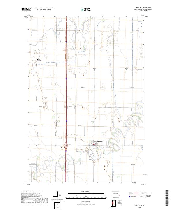 US Topo 7.5-minute map for Great Bend ND