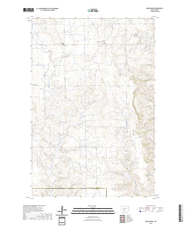 US Topo 7.5-minute map for Green Ridge ND