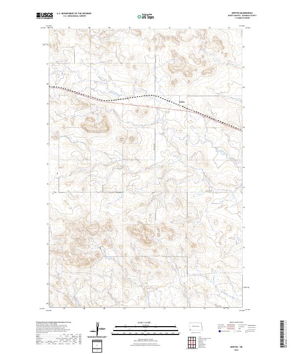 US Topo 7.5-minute map for Griffin ND