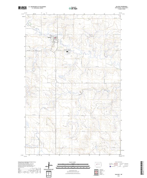 US Topo 7.5-minute map for Halliday ND