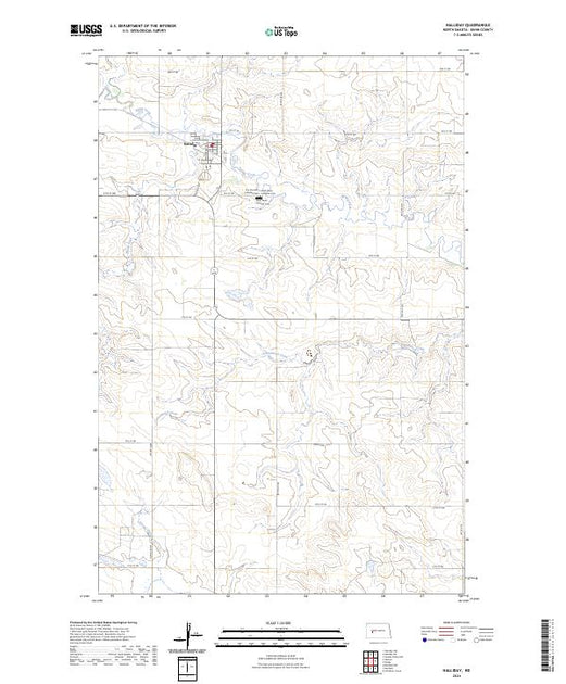 US Topo 7.5-minute map for Halliday ND – American Map Store