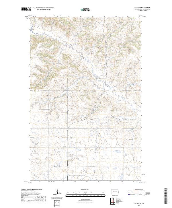 US Topo 7.5-minute map for Halliday NE ND