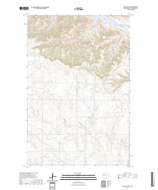 US Topo 7.5-minute map for Halliday NW ND