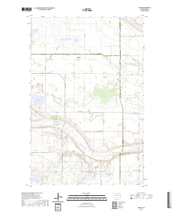 US Topo 7.5-minute map for Hamar ND