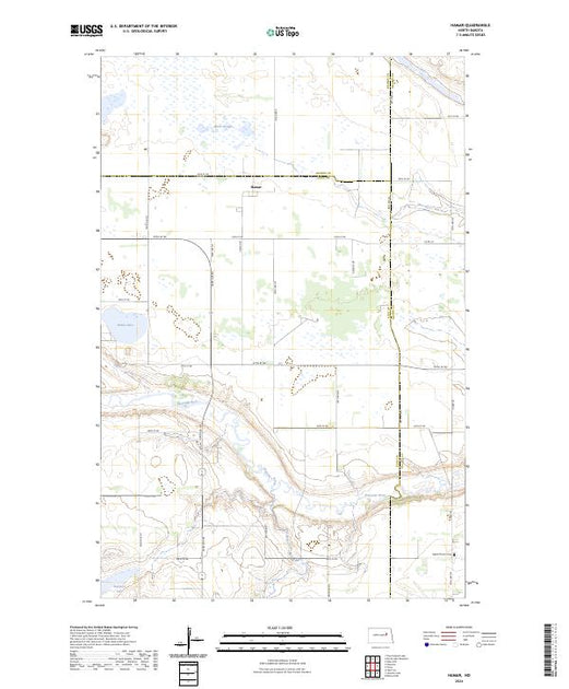 Hamar Map US Topo 7.5-minute map for Hamar ND – American Map Store