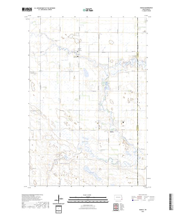 US Topo 7.5-minute map for Hamlin ND