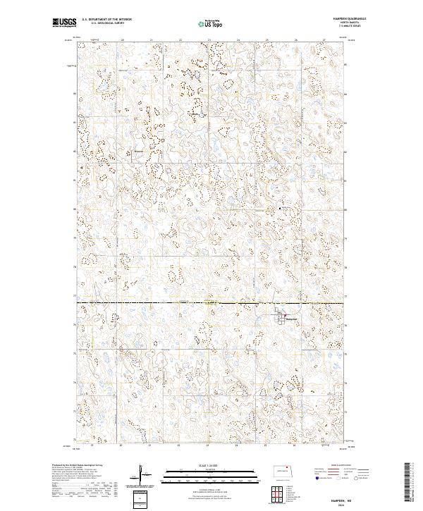US Topo 7.5-minute map for Hampden ND