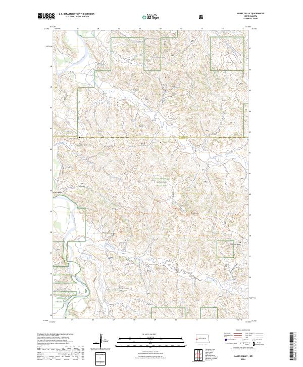 US Topo 7.5-minute map for Hanks Gully ND