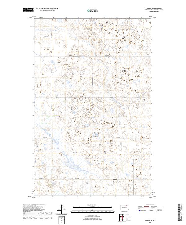 US Topo 7.5-minute map for Hannah SE ND